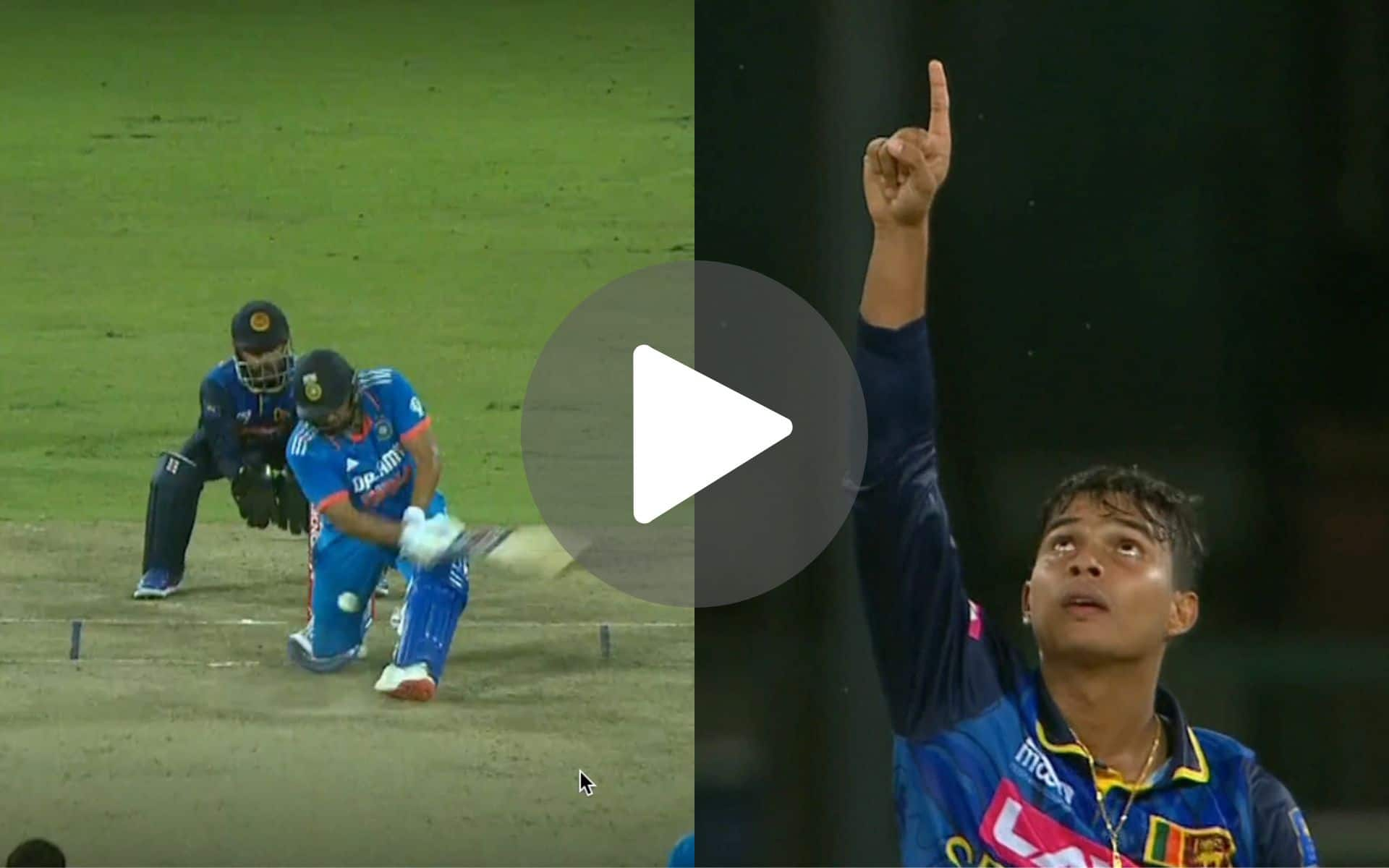 [Watch] Dunith Wellalage Traps Rohit Sharma Plumb LBW; Points To God In Jubilation